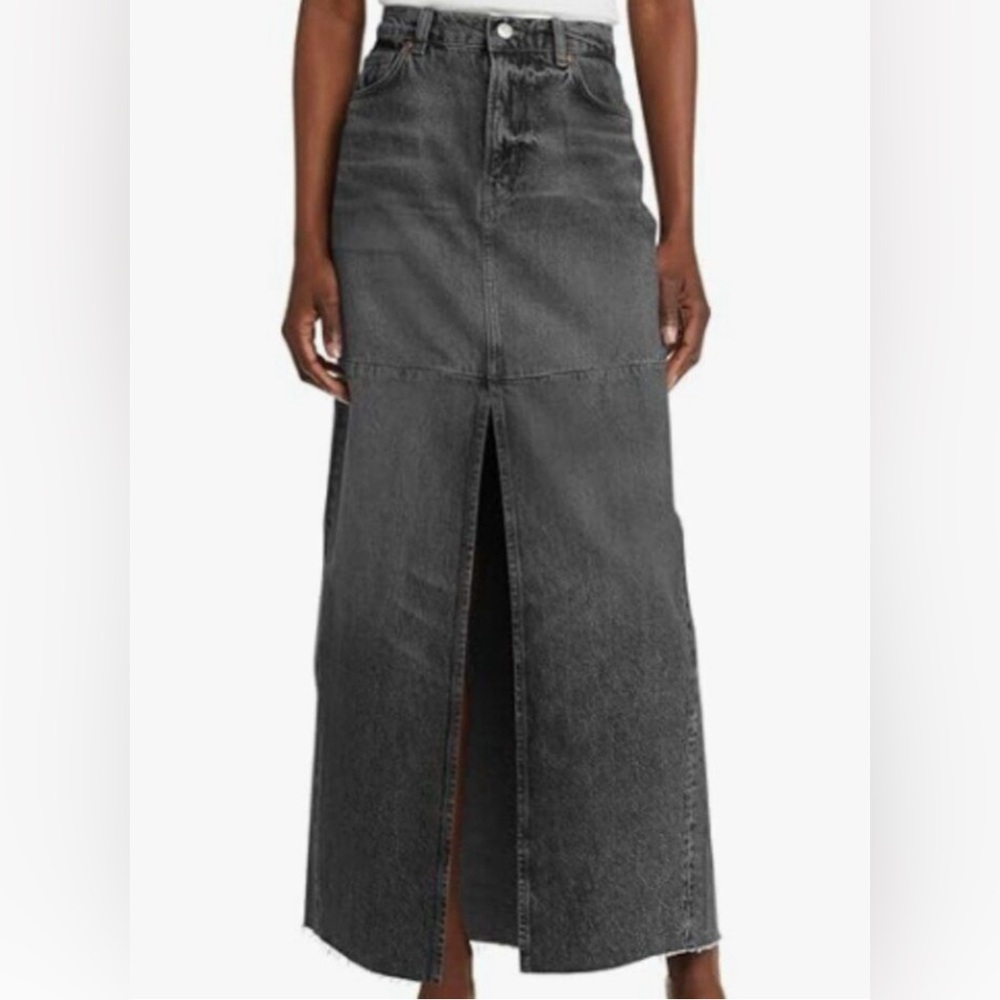 🖤 Vintage-Inspired Grey Denim Maxi Skirt – Size Large – Preloved Charm 🖤 - Picture 1 of 16